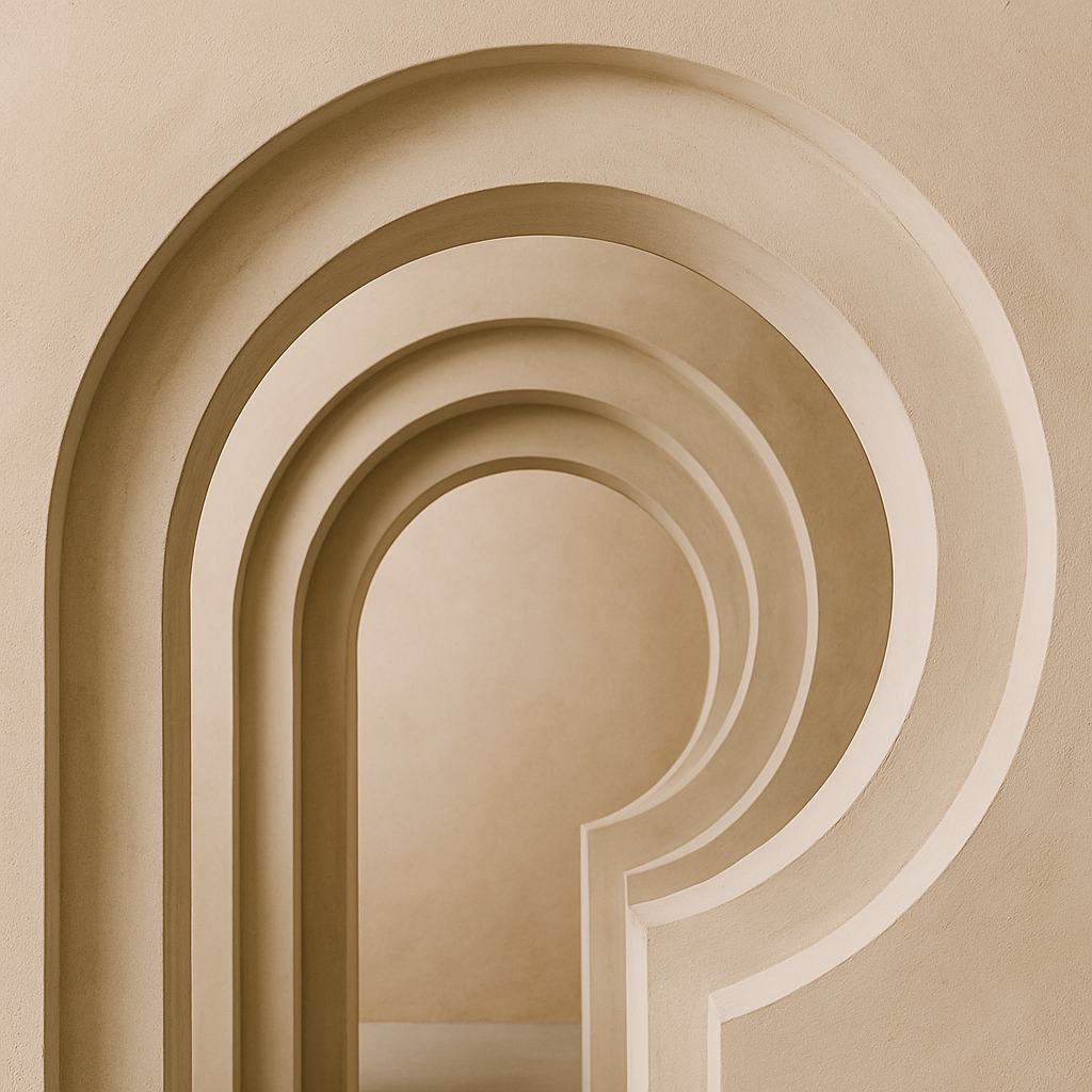 PACG | Minimalist arches symbolizing clarity and structure